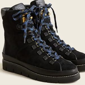 J Crew Elsa lace-up boots in suede size 8